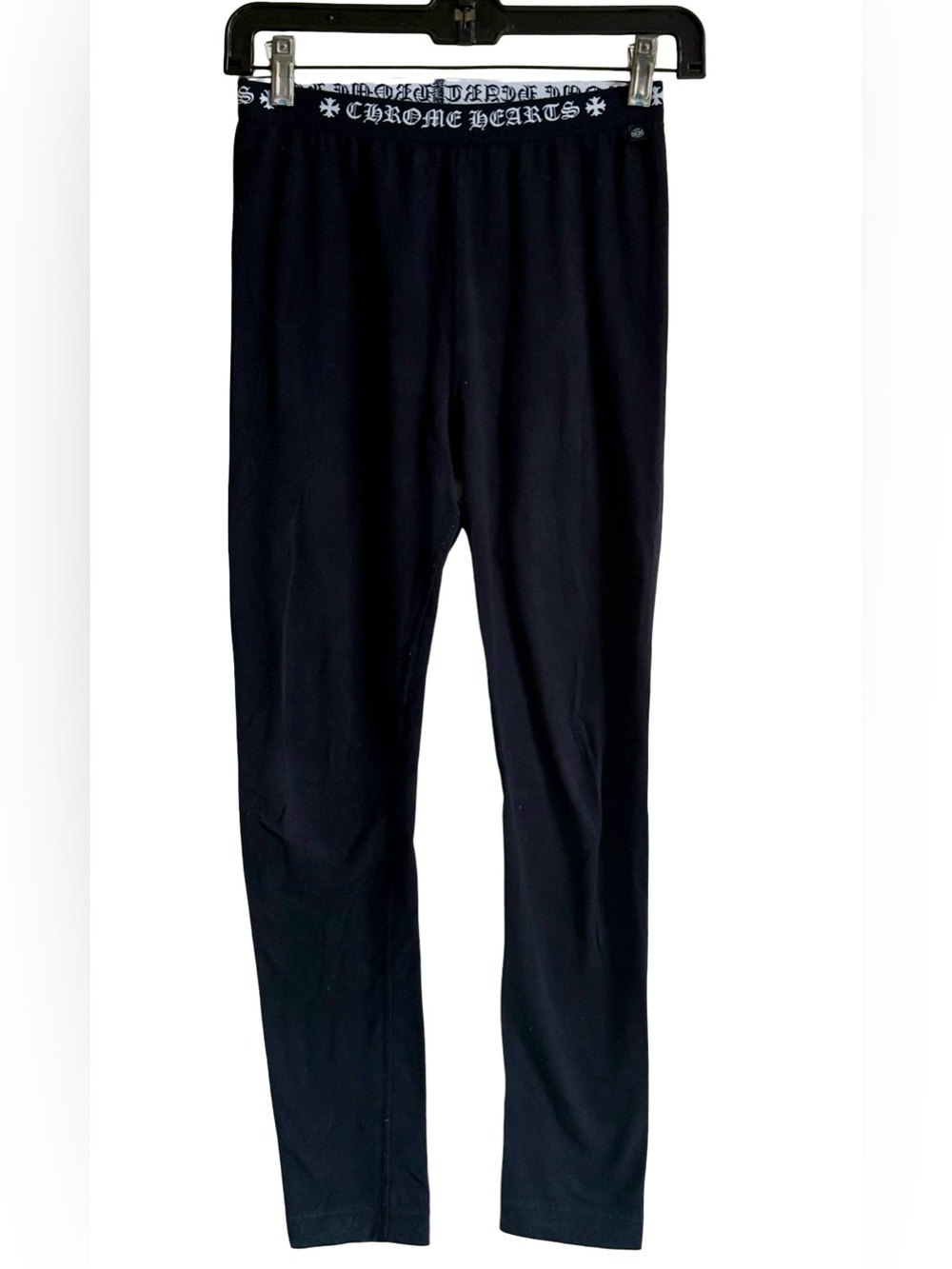 CHROME HEARTS BLACK LOGO LEGGINS